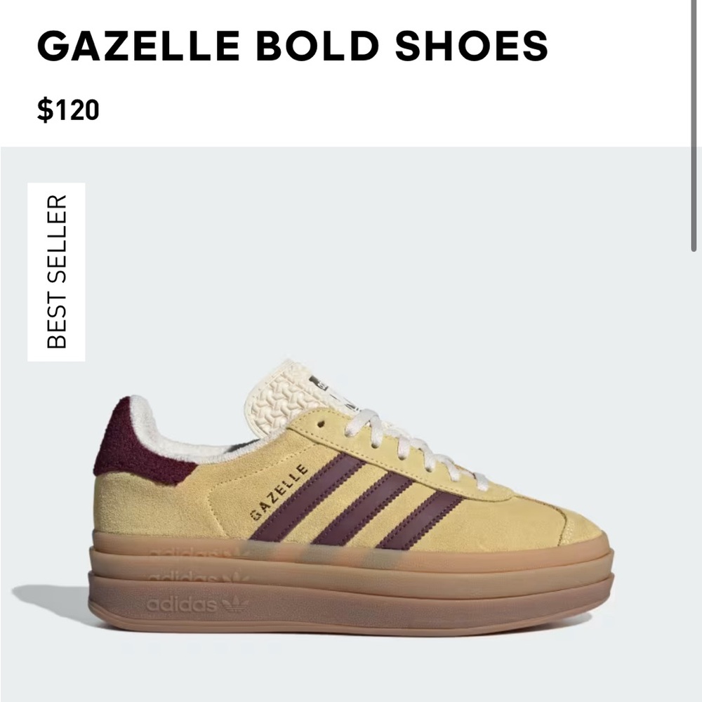 Gazelle Bold - Yellow Maroon - 7.5 US W - NWB